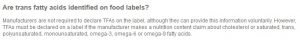 Labelling laws for trans fats in Australia